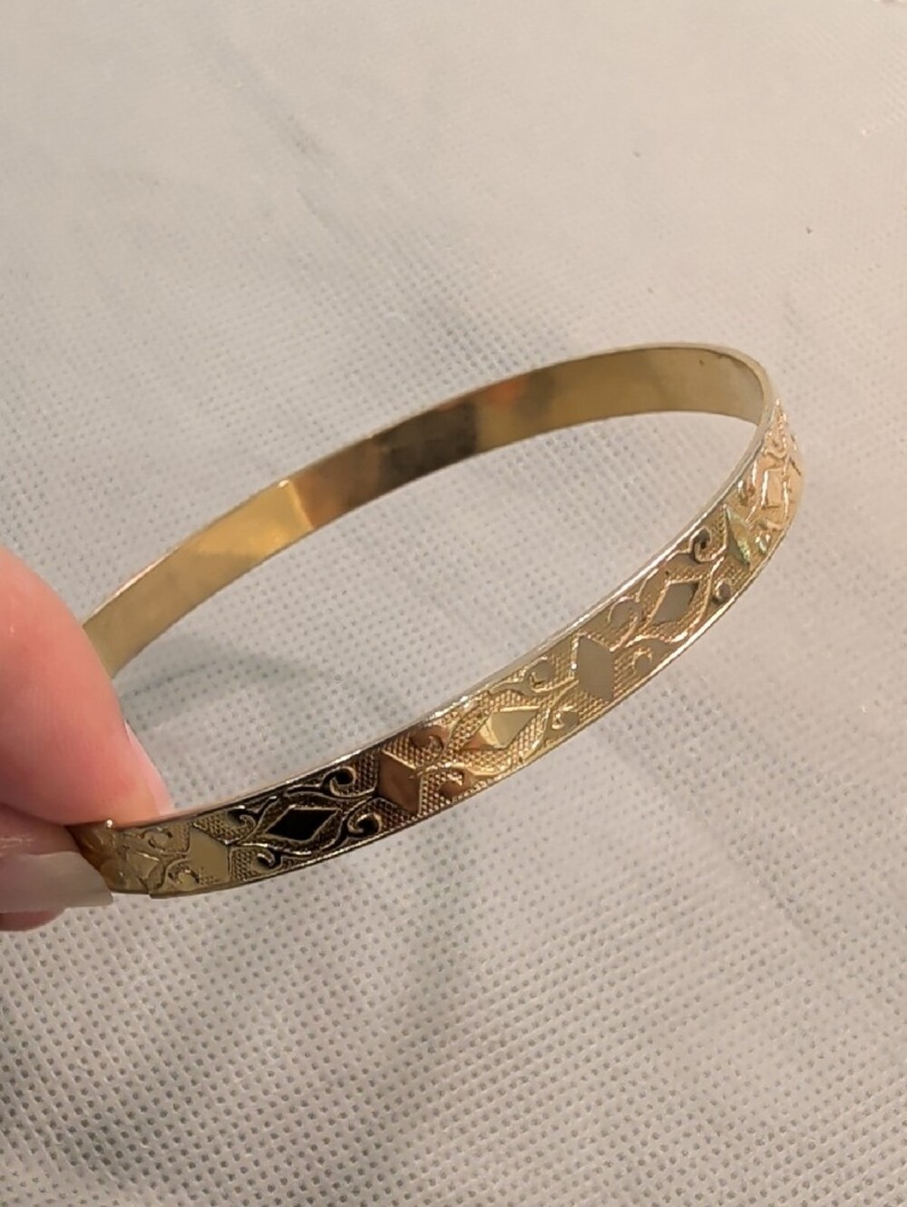 Gold-Tone Engraved Bangle Bracelet - Women
